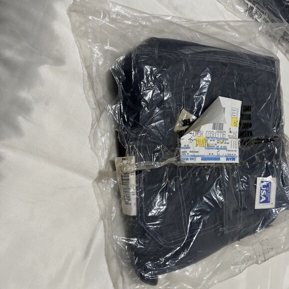 Vintage TOUGHSKINS Union USA Made Denim Blue Jean Bib Overalls Size 42x28 NOS - Picture 7 of 12